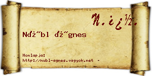 Nübl Ágnes névjegykártya